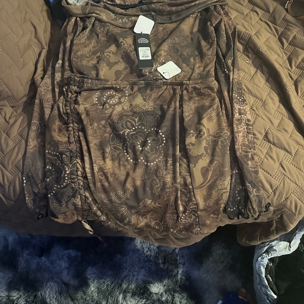 Bohemian Brown skirt set with Artistic Patterns